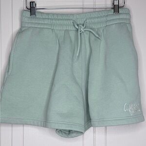 White Fox, Self Love Club Embroidered Sage Green Sweatshorts